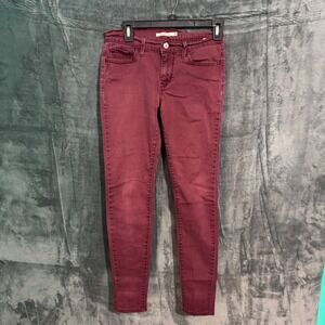 Levis Jeans 710 Super Skinny Womens 28 Red Rip See pIctures Y2K Denim